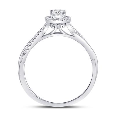 14k White Gold Oval Diamond Solitaire Bridal Engagement Ring 1/3 Cttw (Certified)