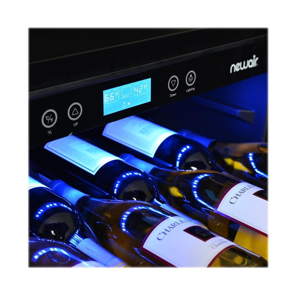 NewAir - 24" Built-In 52 Bottle Compressor Wine Fridge with Precision Digital Thermostat - Stainl...