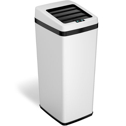 iTouchless - 14 Gallon Sliding Lid Sensor Trash Can with AbsorbX Odor Control System, Automatic K...