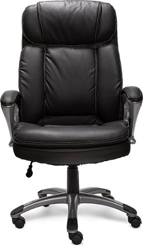 Serta - Fairbanks Bonded Leather Big and Tall Executive Office Chair - Black