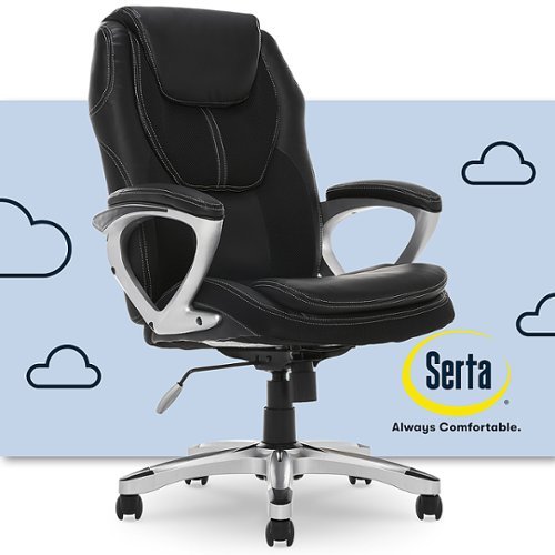 Serta - Amplify Work or Play Ergonomic High-Back Faux Leather Swivel Executive Chair with Mesh Ac...