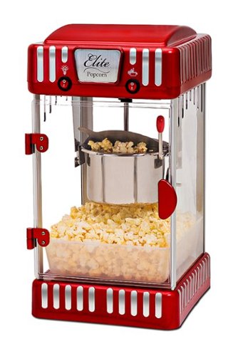 Elite - Tabletop Kettle Popcorn Maker - Red