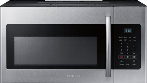 Samsung - 1.6 cu. ft.  Over-the-Range Fingerprint Resistant  Microwave - Stainless steel