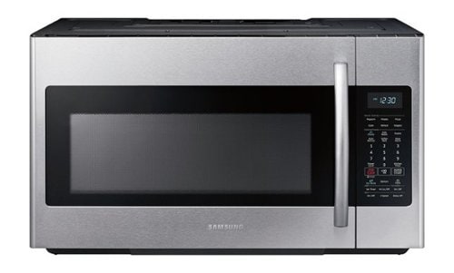 Samsung - 1.8 cu. ft.  Over-the-Range Fingerprint Resistant  Microwave with Sensor Cooking - Stai...