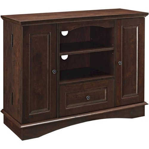 Walker Edison - Rustic Traditional TV Stand Cabinet for Most TVs Up to 50" - Brown