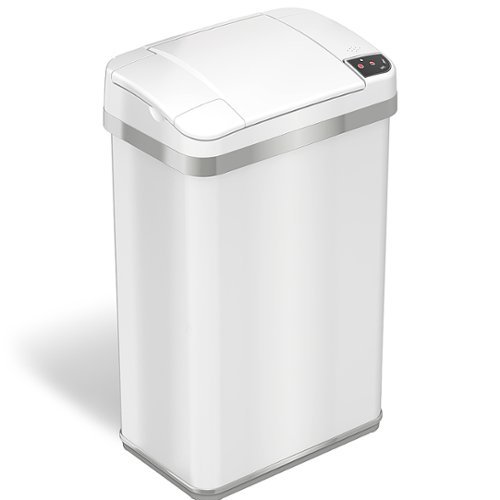 iTouchless - 4 Gallon Touchless Sensor Trash Can with AbsorbX Odor Control and Fragrance, White S...