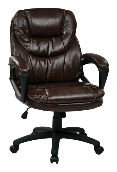 Office Star Products - Faux Leather Manager's Chair - Chocolate