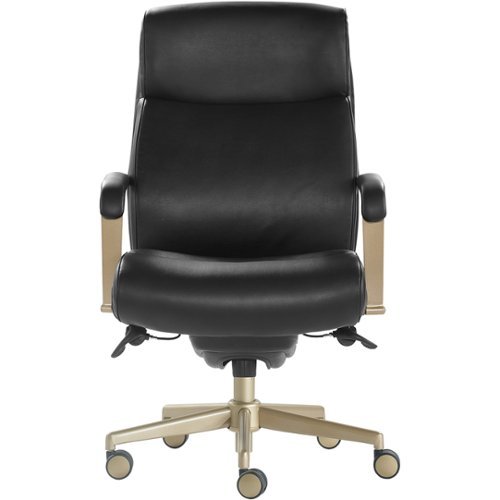 LaZBoy Modern Melrose Executive Office Chair with Brass Finish Ivory