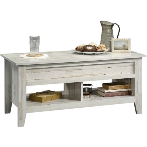 Sauder Dakota Pass Lift Top Coffee Table White Plank