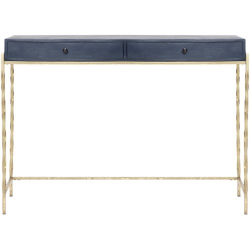 Adore Decor - Jolie Modern Solid Mango Wood 2-Drawer Console Table - Navy Blue