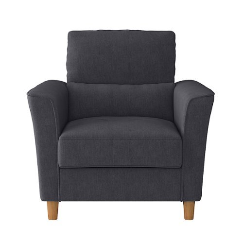CorLiving - Georgia Upholstered Accent Chair - Dark Grey