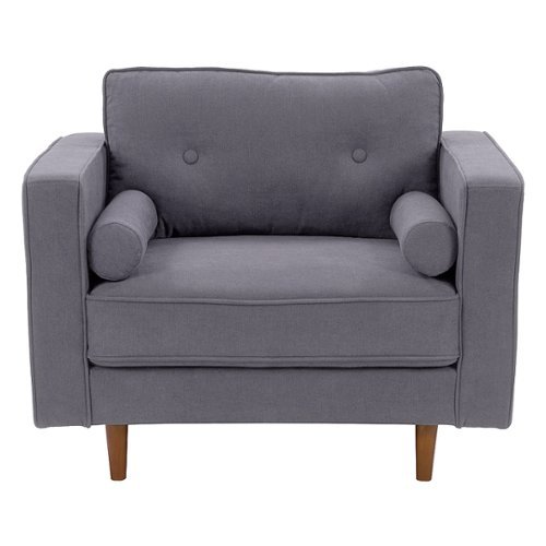 CorLiving - Mulberry Fabric Upholstered Modern Accent Chair - Grey