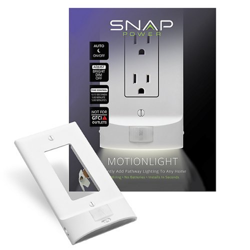 SnapPower - MotionLight Décor Outlet Wall Plate (8-Pack) - White