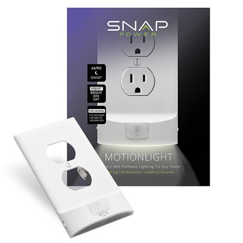 SnapPower - MotionLight Duplex Outlet Wall Plate (8-Pack) - White