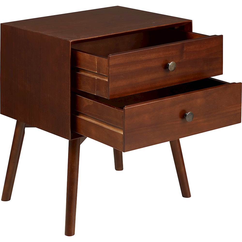 Walker Edison MidCentury Solid Wood 2Drawers Walnut