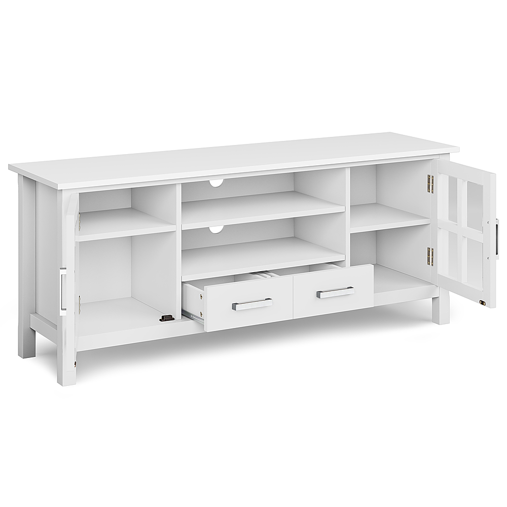 Simpli Home Kitchener Solid Wood 60 inch Wide TV Media Stand For TVs up to 65 inches White