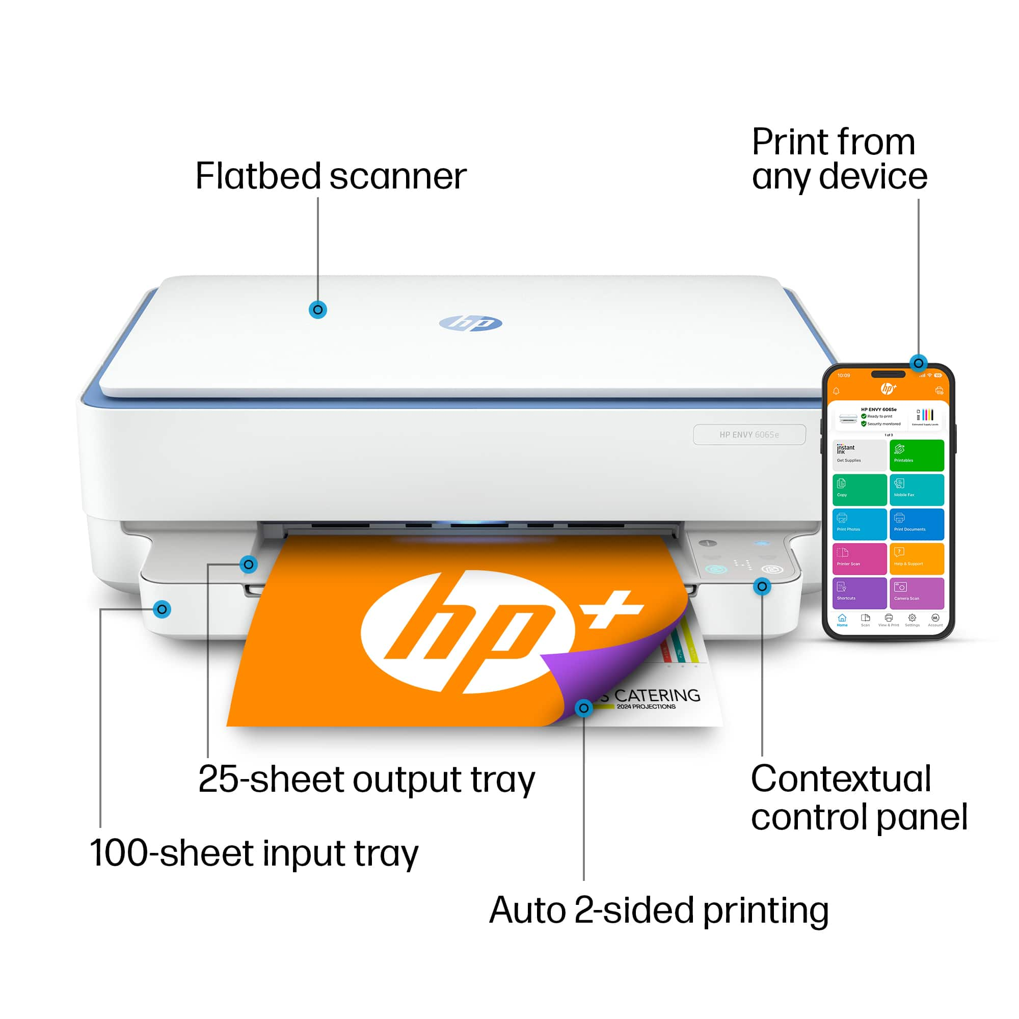 HP - ENVY 6065e Wireless All-in-One Inkjet Printer with 6 months of ...