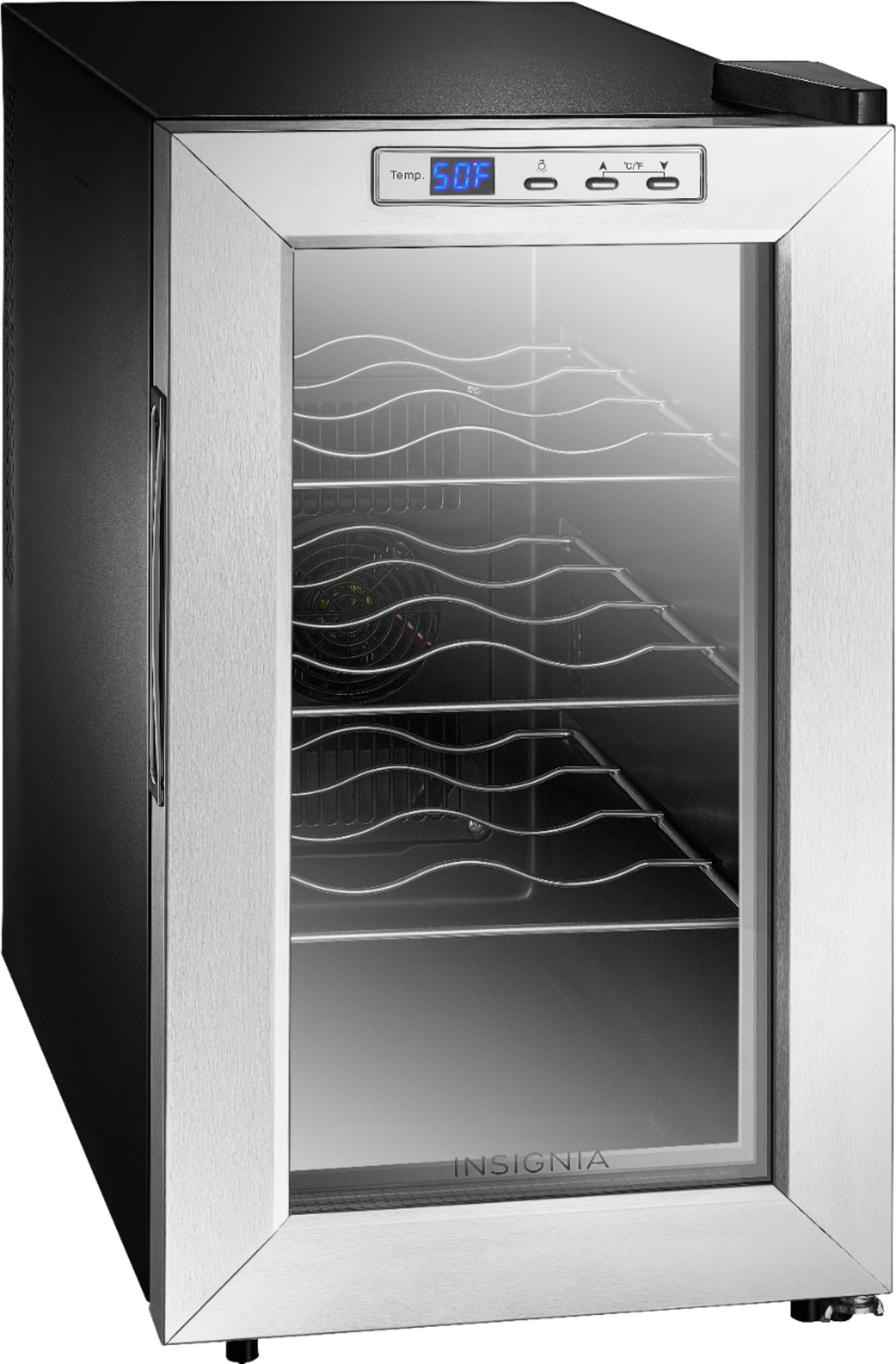 Insignia™ 8Bottle Wine Cooler Stainless Steel Angle