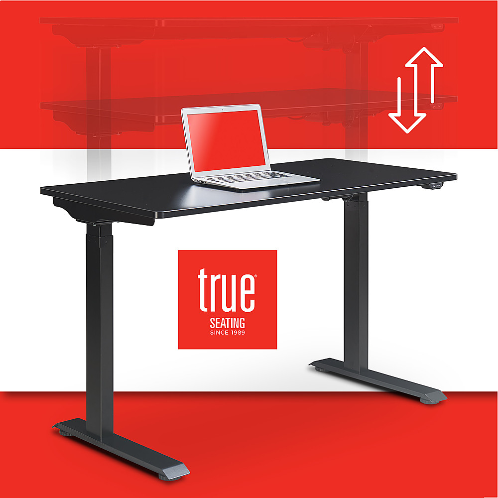 True Seating Ergo Electric Height Adjustable Standing Desk Black