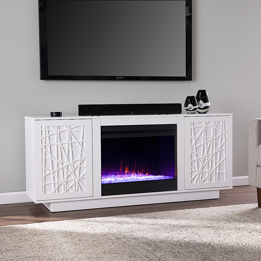 Tv stand with fireplace store that changes colors