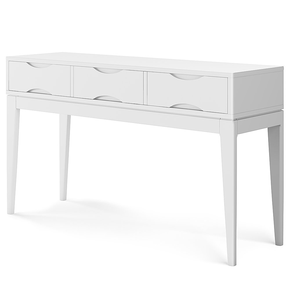 Simpli Home Harper Console Sofa Table White Angle