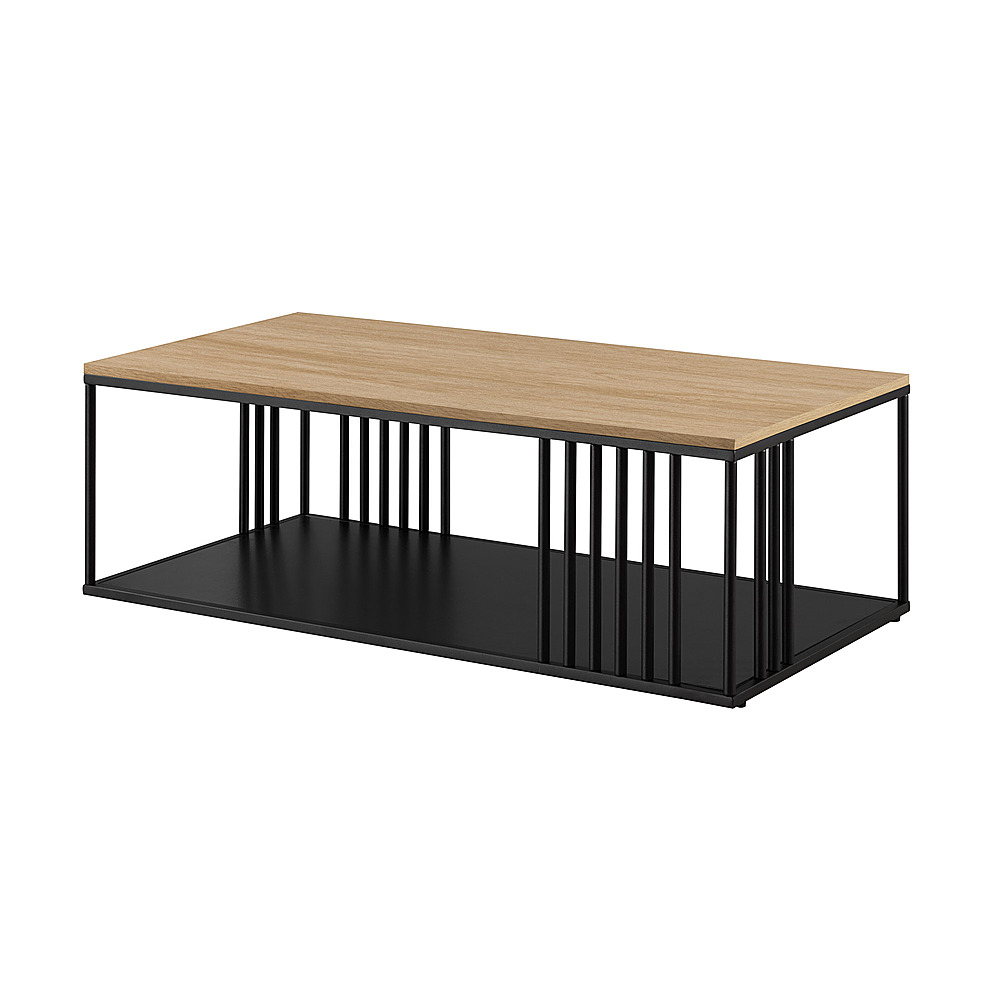 Walker Edison - Minimalist Slatted Open-Storage Coffee Table - Coastal ...