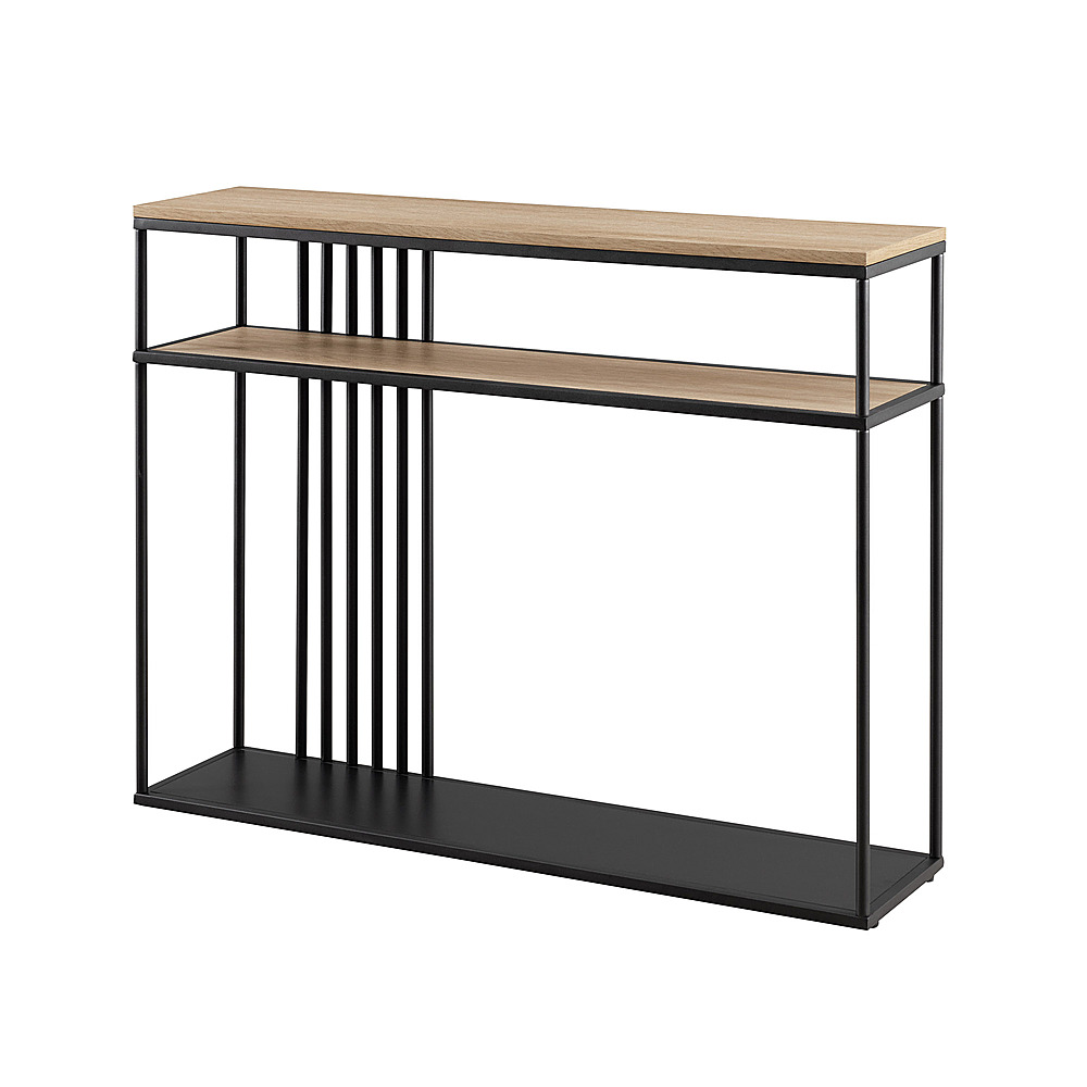 Walker Edison - Minimalist Slatted 3-Shelf Console Table - Coastal Oak ...