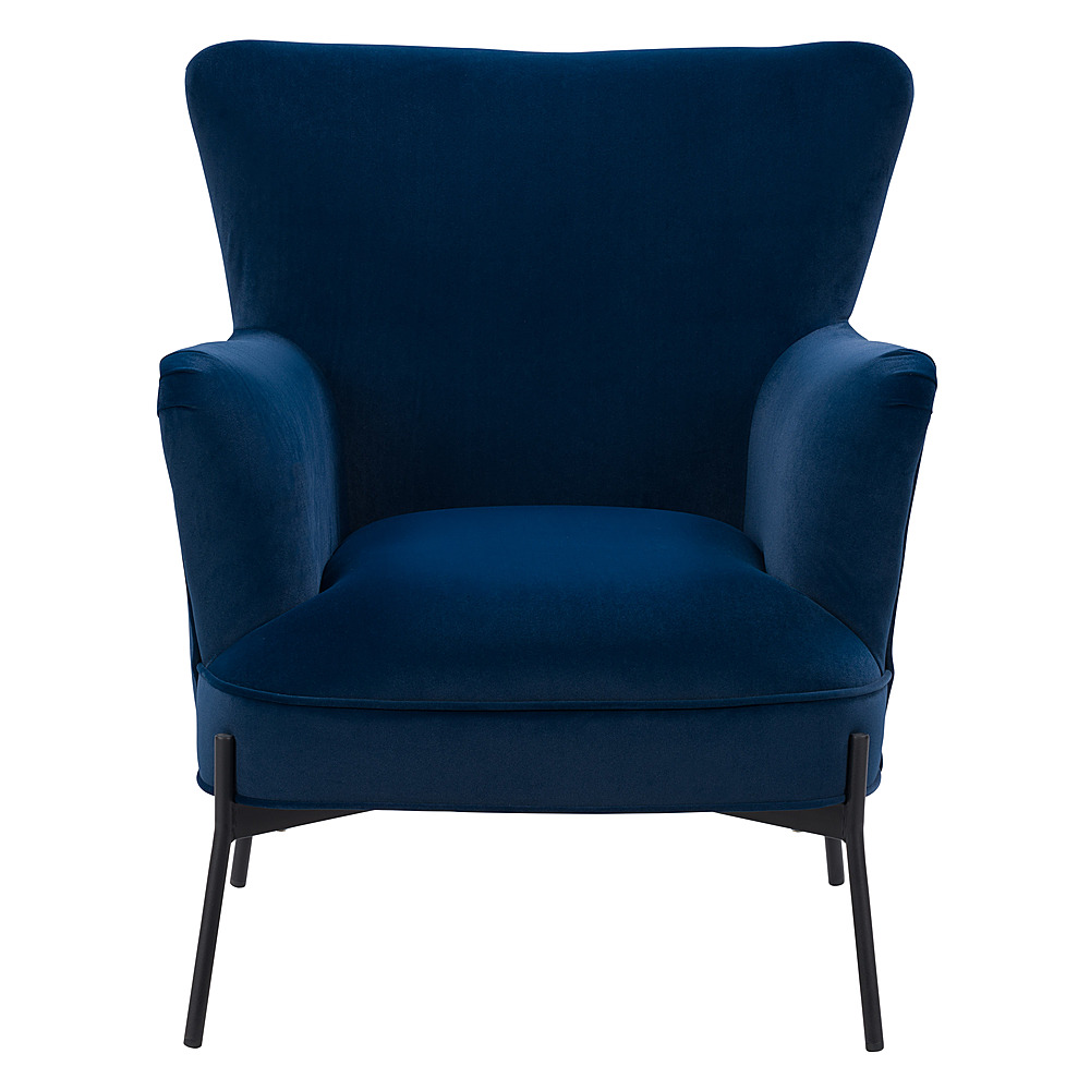 CorLiving Elwood Wingback Accent Chair Blue Large Front