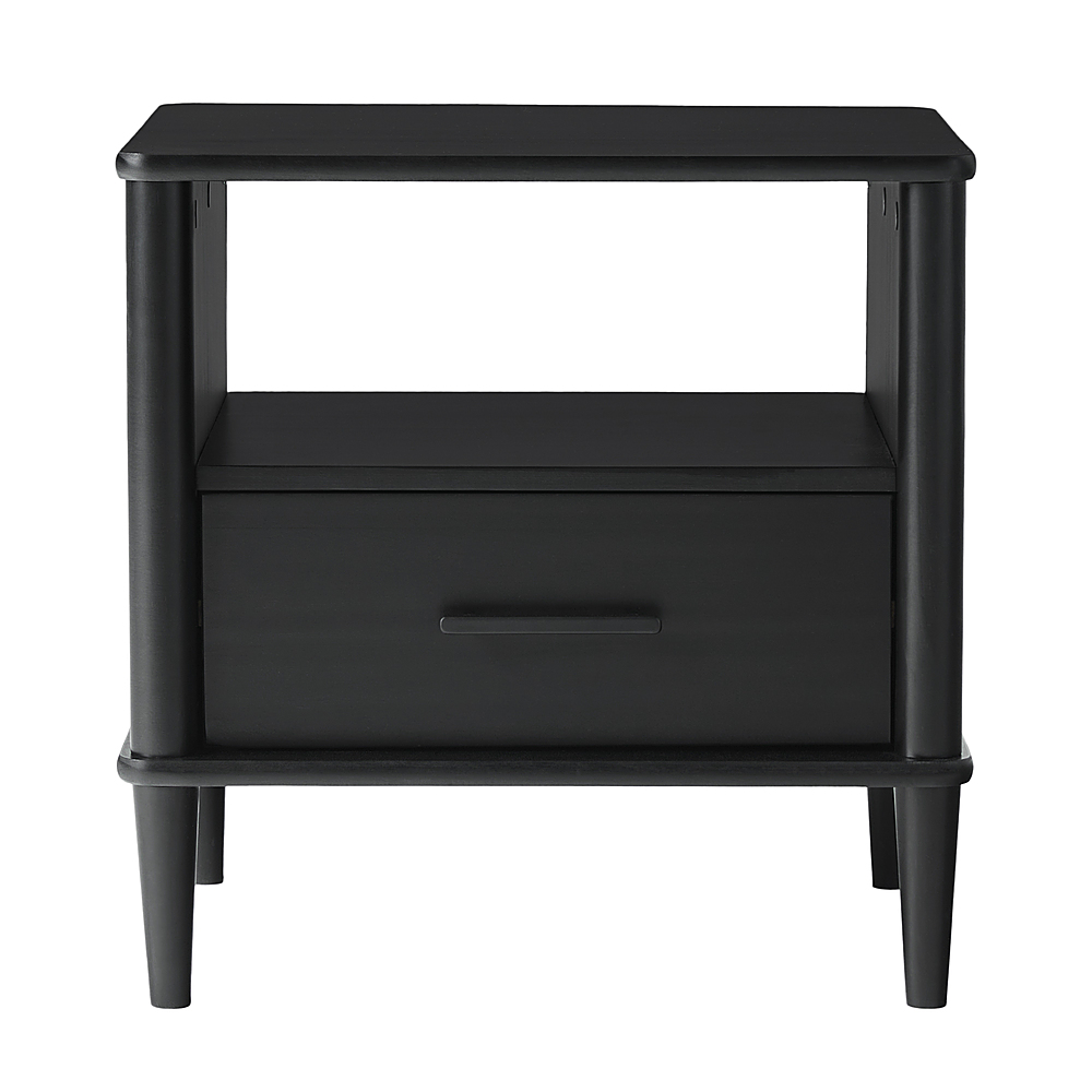 Walker Edison - Transitional 1-Drawer Spindle-Leg Nightstand - Black ...