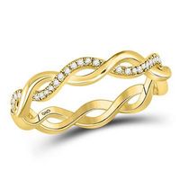 10k Yellow Gold Round Diamond Fashion Braided Band Ring 1/140 Cttw