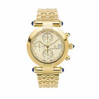 LUCIA - Women%27s Giorgio Milano Stainless Steel Gold Tone with Push-in Blue Cabochon Stone Crown
