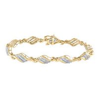 10k Yellow Gold Round Diamond Fashion Bracelet 1/2 Cttw