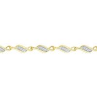 10k Yellow Gold Round Diamond Fashion Bracelet 1/4 Cttw