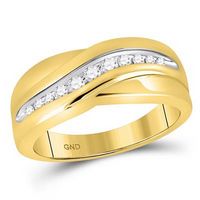 10k Yellow Gold Round Diamond Single Row Wedding Band Ring 1/4 Cttw
