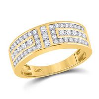 14k Yellow Gold Round Diamond Symmetrical Wedding Band Ring 1 Cttw