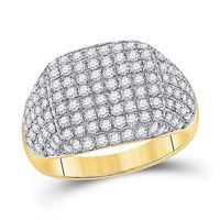 10k Yellow Gold Round Diamond Fashion Ring 2-1/4 Cttw