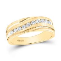 10k Yellow Gold Round Diamond Wedding Band Ring 1/2 Cttw