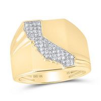 10k Yellow Gold Round Diamond California Cluster Ring 1/4 cttw