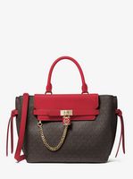 Michael Kors  Hamilton Legacy Large Logo Belted Satchel - Crimson
