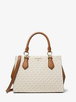 Michael Kors  Marilyn Medium Logo Satchel - Vanilla/Acorn