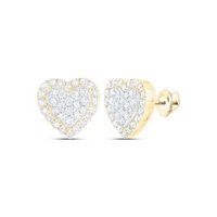 10Kt Yellow Gold Diamond Heart Earring 1/2 Cttw