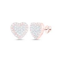 10Kt Rose Gold Diamond Heart Earring 1/2 Cttw