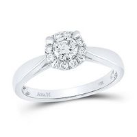 14k White Gold Round Diamond Solitaire Bridal Engagement Ring 1/2 Cttw (Certified)