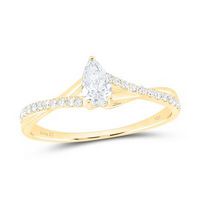 14k Yellow Gold Pear Shaped Engagement Ring 3/8ctw-Dia Ana M 1/3ct