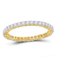 14k Yellow Gold Round Diamond Classic Eternity Ring 3/4 Cttw