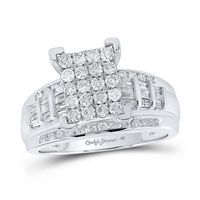 10k White Gold Round Diamond Bridal Engagement Nicoles Dream Collection Ring 1 Cttw