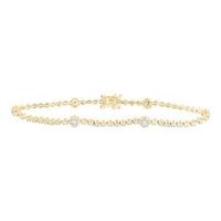 10k Yellow Gold Round Diamond Fashion Bracelet 1-3/8 Cttw
