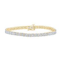 10k Yellow Gold Round Diamond Link Bracelet 1-3/8 Cttw