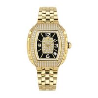 Regina-242M Metal Women%27S Giorgio Milano Gold Tone Curved Case And Basel Set With Black Dial