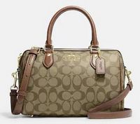 Coach Rowan Satchel In Signature Canvas - Gold/Khaki Saddle 2